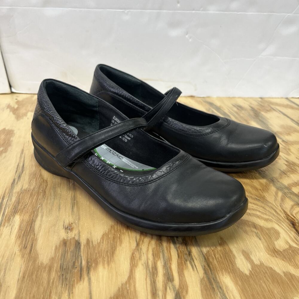 Aetrex Women's Mary Jane Leather Shoe Size 10 Black Comfort Casual Prairie